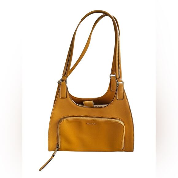 Calvin Klein Handbags - Calvin Klein Ava Hobo Saffiano Leather Mustard Shoulder Bag